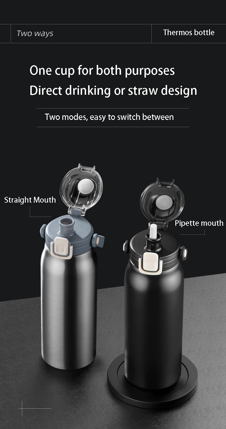 2L Tumbler Thermo Bottle Large Capacity With Straw Stainless Steel Thermal Water Bottle Cold and Hot Thermo Cup Vacuum Flask Gym