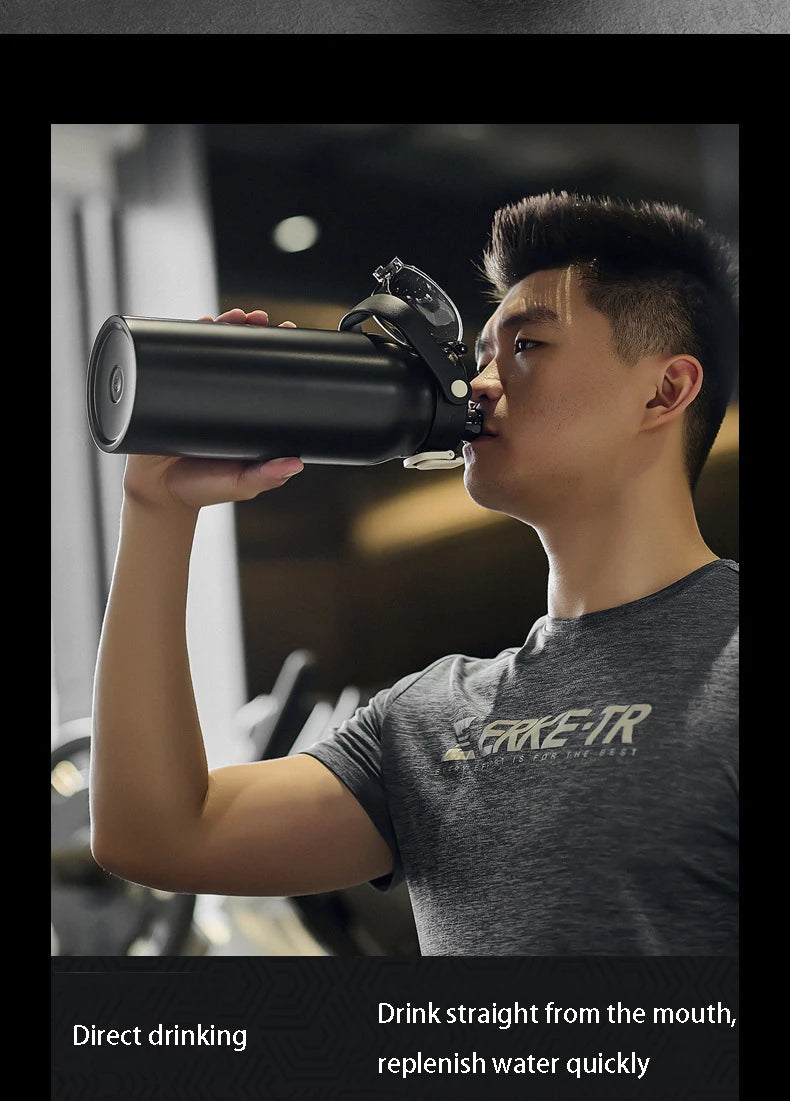 2L Tumbler Thermo Bottle Large Capacity With Straw Stainless Steel Thermal Water Bottle Cold and Hot Thermo Cup Vacuum Flask Gym
