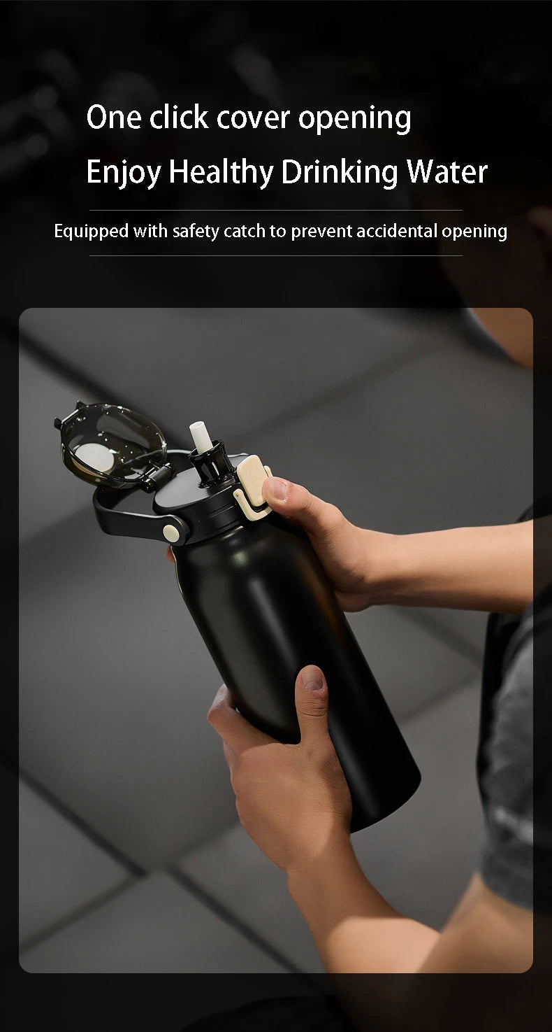 2L Tumbler Thermo Bottle Large Capacity With Straw Stainless Steel Thermal Water Bottle Cold and Hot Thermo Cup Vacuum Flask Gym