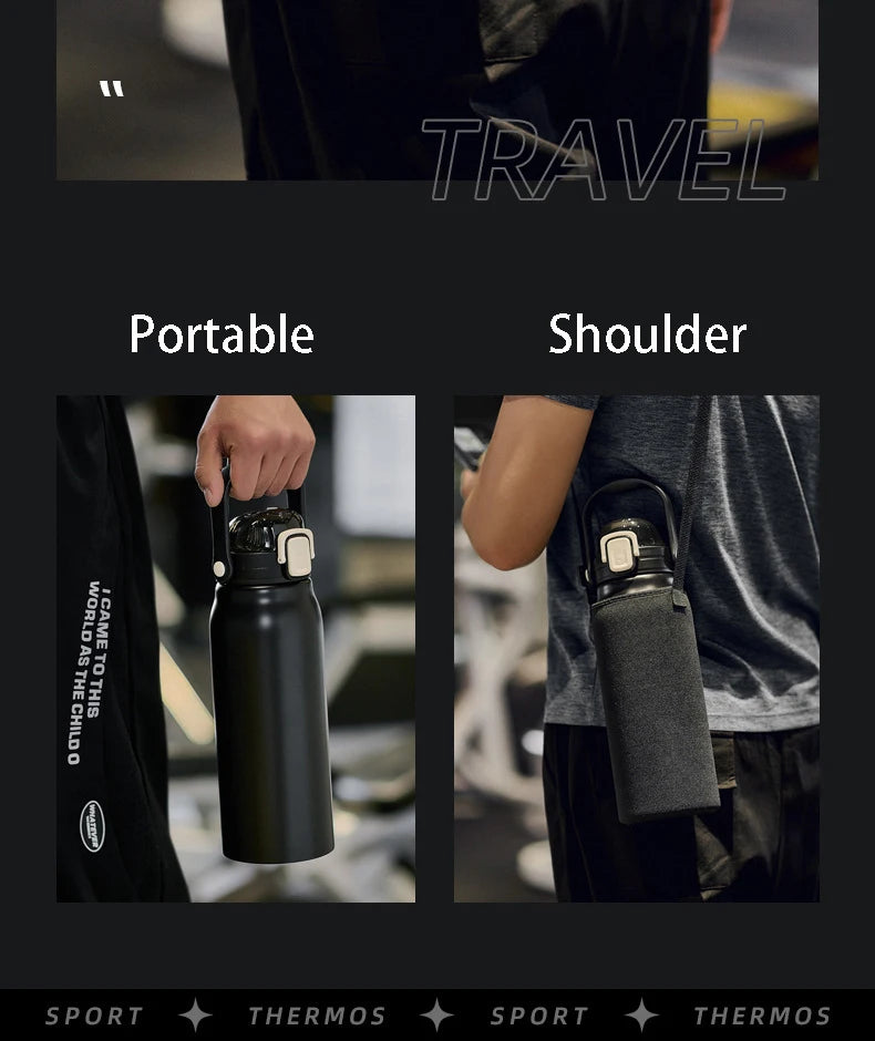 2L Tumbler Thermo Bottle Large Capacity With Straw Stainless Steel Thermal Water Bottle Cold and Hot Thermo Cup Vacuum Flask Gym