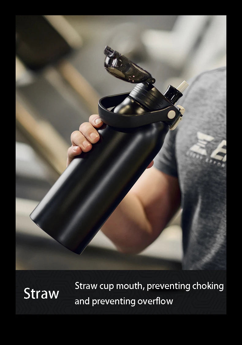 2L Tumbler Thermo Bottle Large Capacity With Straw Stainless Steel Thermal Water Bottle Cold and Hot Thermo Cup Vacuum Flask Gym